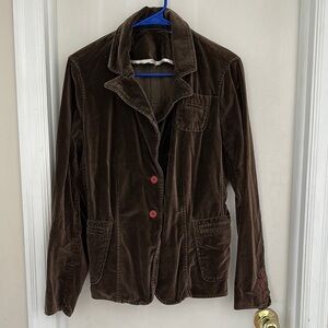 Rich Brown Corduroy Blazer with Casual Design